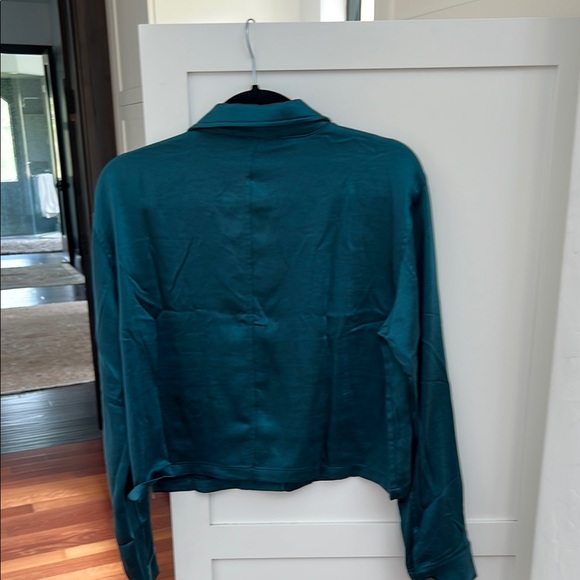 Teal Satin Women's Jacket - Picture 7 of 7